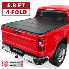 5.8FT 4 Fold Hard Truck Bed Tonneau Cover For 2019-2026 Silverado Sierra 1500
