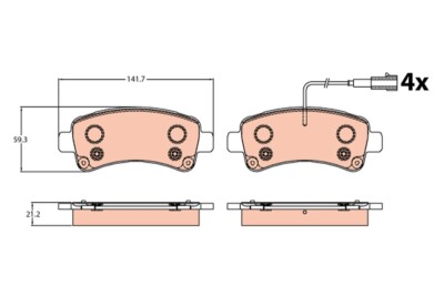 TRW GDB2106 brake pad set, disc brake for Fiat