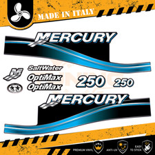 Decalcomania Adesivi Motore Fuoribordo Mercury 250 cv - Optimax BLU
