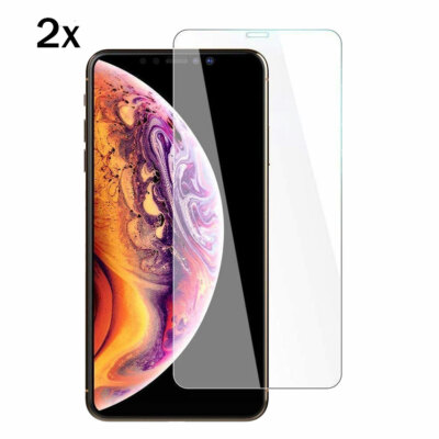 2x Panzer Schutzglas Apple iPhone XS MAX 11 MAX Klar Glasfolie Display Echtglas