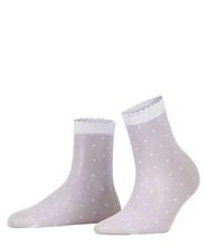FALKE 298672 Women's Mesh socks, White With Polka dot pattern, Sizes 4.5-6