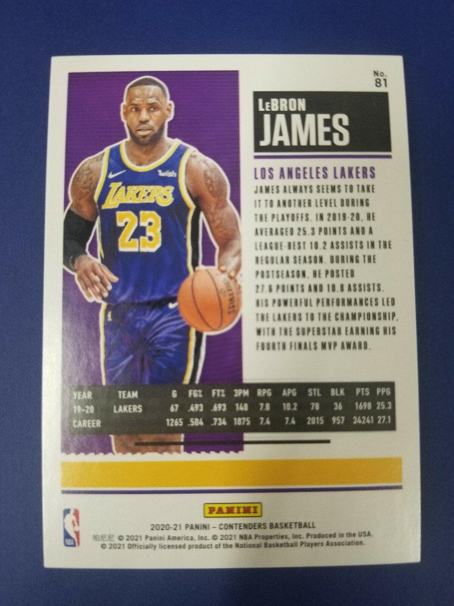 Panini Contenders LeBron James 25枚限定 カード 2022-23 Panini Contenders #36 LeBron James LAKERS | eBay