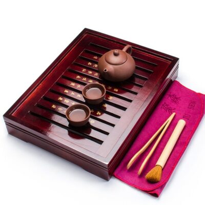 Traditional Tea Tray Purple Clay Teapot Tea Cup Ceramic Tea Kung Fu Tea Set