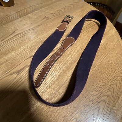 DOONEY & BOURKE Surcingle Brown Leather Wool Web Brass  display picture 1