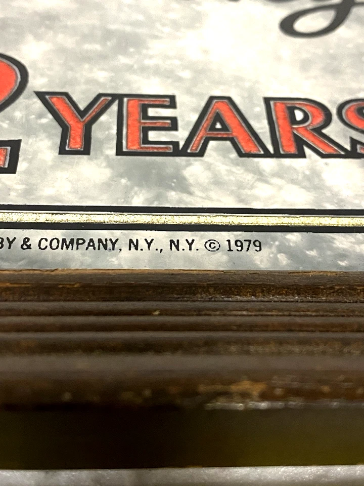 1979 NE PLUS ULTRA BOURBON SCOTCH WHISKEY BAR MIRROR,WOOD FRAME,GOLD LEAF!BLEND - Image 2 of 4