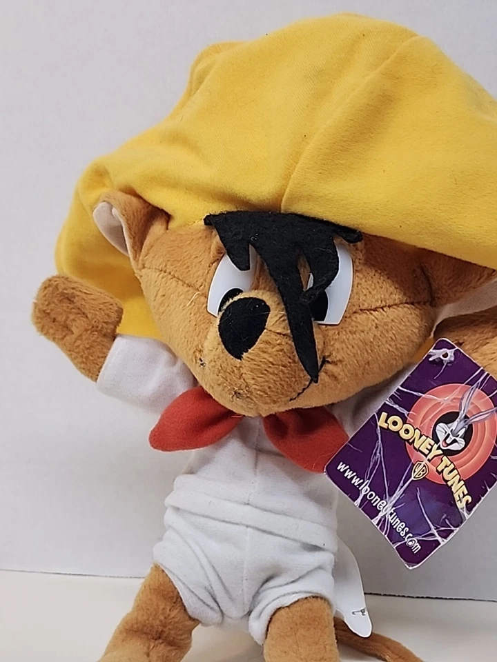 "Ratón hispano mexicano de peluche Looney Tunes Speedy Gonzales 11"" relleno años 90 con etiqueta" Foto 2 de 4