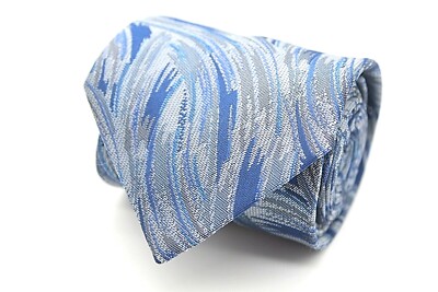 WKS Herren Krawatte 134cm 100% Polyester Blau Muster #79