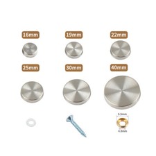 16/19/22/25/30/40mm Screws Covers Stainless Steel Decorative Caps Protection Cap