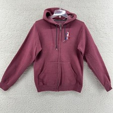 Burgundy WLF Shepherds Club Zip Up Hooded LS Sweatshirt Womens Sz Small DUBIF