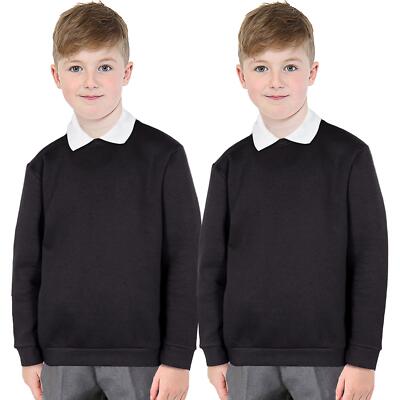 Kids Girls Boys Black Scouts School Uniform Jumper Pack Of 2 Sweatshirt 3-13 Yrs