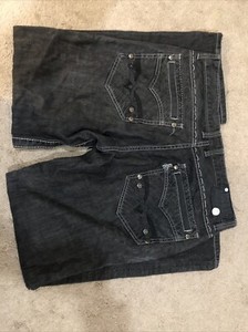 Vintage Y2K Parish Jeans Mens 38x32 Dark Gray Health Wealth Wisdom Button Fly