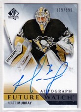 2015-16 SP Authentic Future Watch #220 Matt Murray RC AUTO 819/999 - MAPLE LEAFS