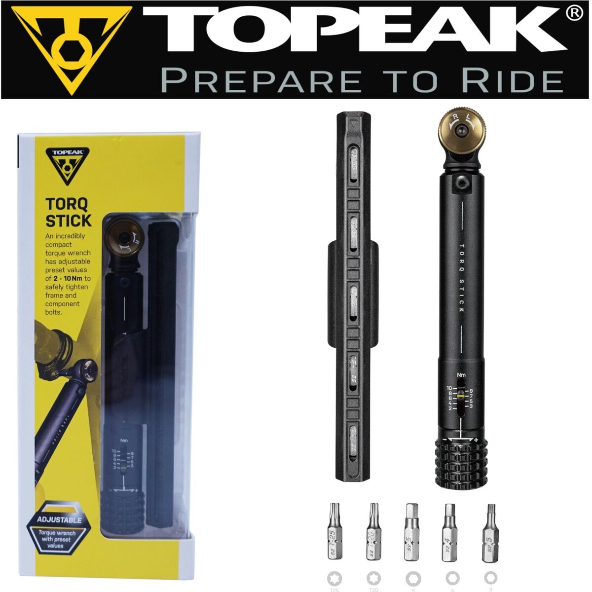 Topeak TT2587 Bike Torq Stick Torque Wrench Adjust 2-10nm 5 Topeak TT2587 Bike Torq Stick Torque Wrench Adjust 2-10nm 5