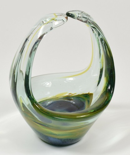 Schöne Mdina Meer & Sand Kunst Glas Schüssel/Korb c1970er 5 Zoll hoch - Bild 3 von 5