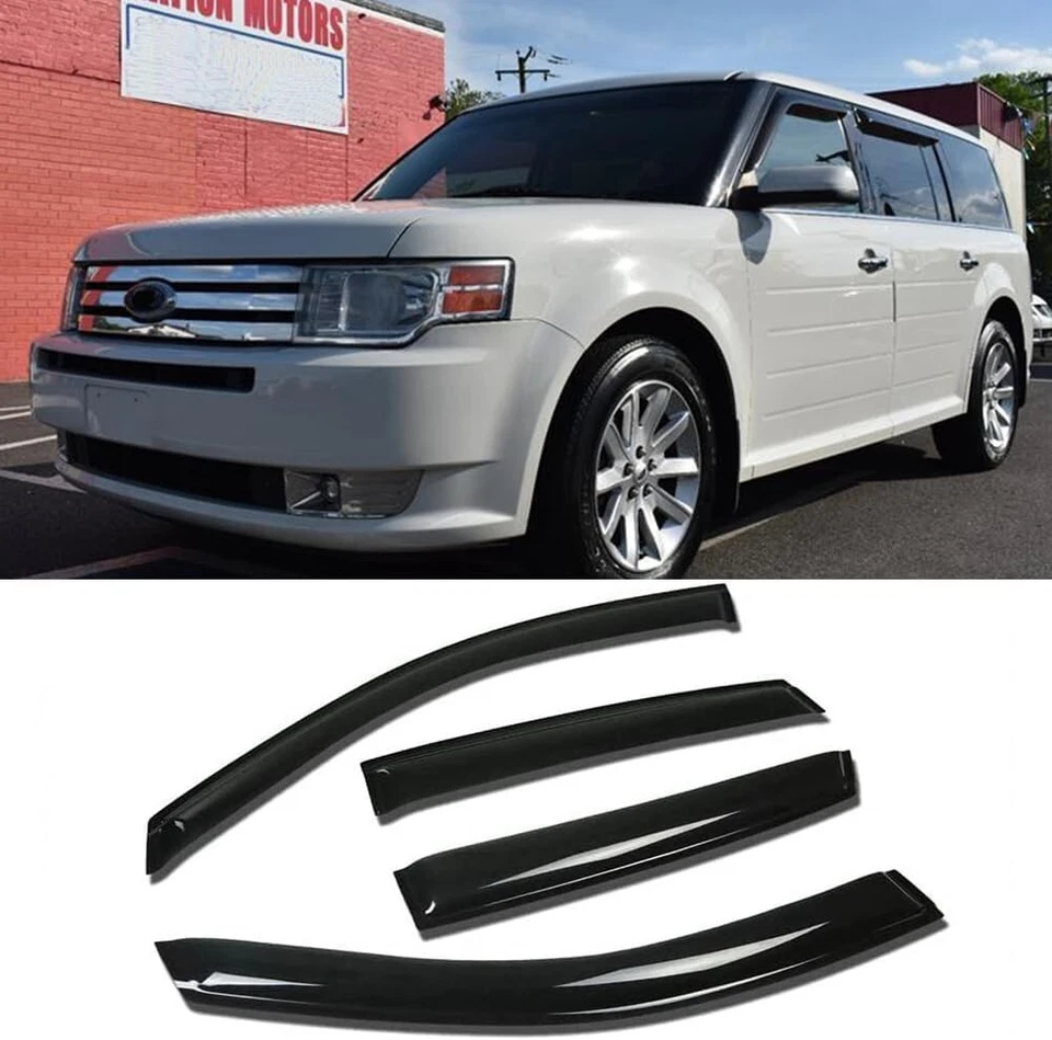 AVS 3M fita adesiva protetores de chuva fumaça viseiras de ventilação sombra para 2009-2019 Ford Flex - Imagem 2 de 4