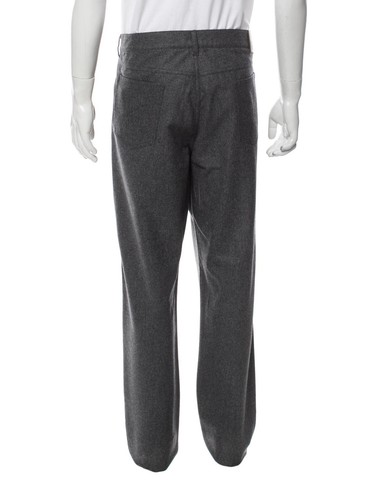 NEW Brunello Cucinelli Pants Mens Size 38 56 Gray Button Fly Wool Flannel - Picture 3 of 15