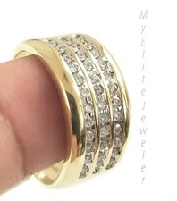 Men Natural Diamond Ring 10K Solid Gold Band Size 10 Thick Bands 100 GENUINE