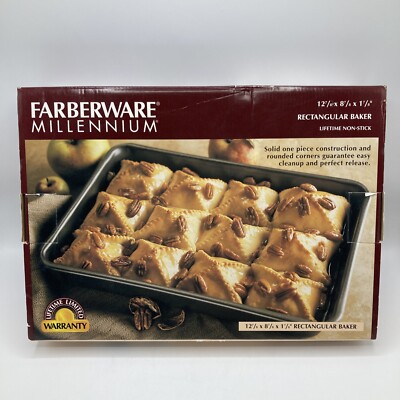 Farberware Millenium Bakeware Rectangular Baker Pan 12x8 Non Stick Vintage 1990s