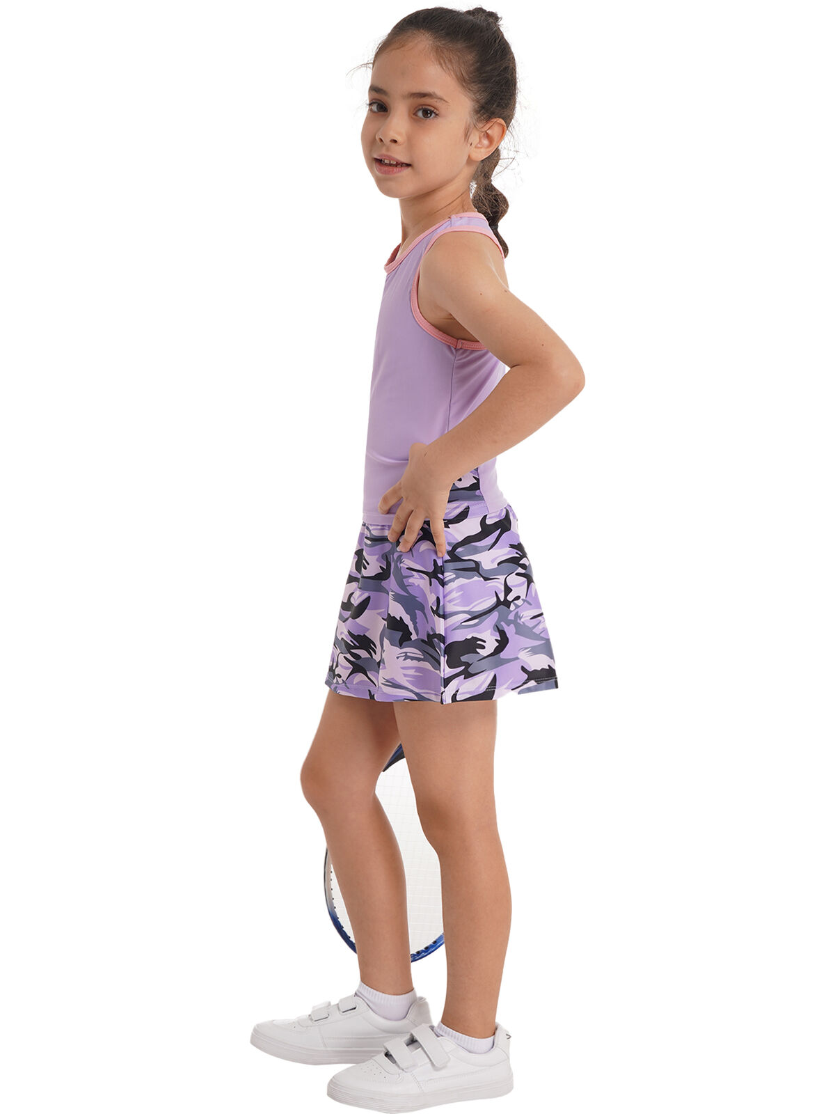 Girls Tennis Golf Outfits School Sports Sleeveless Tank Top Skirts with ...