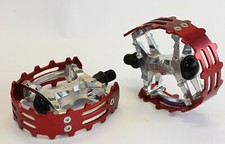 Old School BMX Beartrap Pedals Red - 1/2" for 1 piece cranks