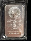 .999 Fine Silver 1oz Art Bar- MORGAN Coin, Made in USA