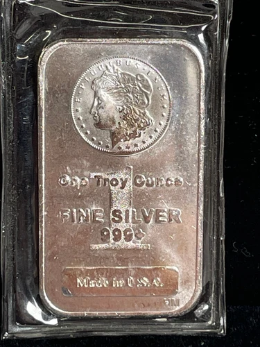 .999 Fine Silver 1oz Art Bar- MORGAN Coin, Made in USA