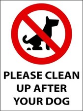 Please Clean Up After Your Dog Metal Tin Sign 8x12 Caution Danger