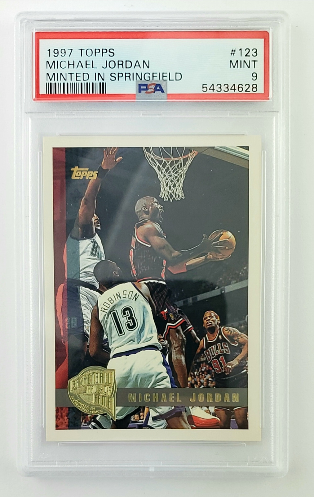 1997-1998 TOPPS PSA 9 Michael Jordan Gold Minted in Springfield 123 HOF