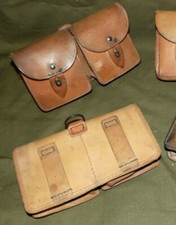 2 pochettes militaires cuir neuves Porte-chargeurs 7,5mm Cartouchière Mas36 Jeep
