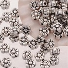 20 Flower Beads Spacer Beads Metal Antiqued Silver 5mm Findings 