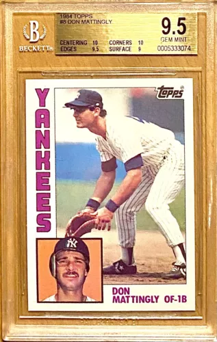 1984 DON MATTINGLY ROOKIE RC HOF? TOPPS #8 BGS 9.5 w/ (2) 10 GEM MINT!! 
