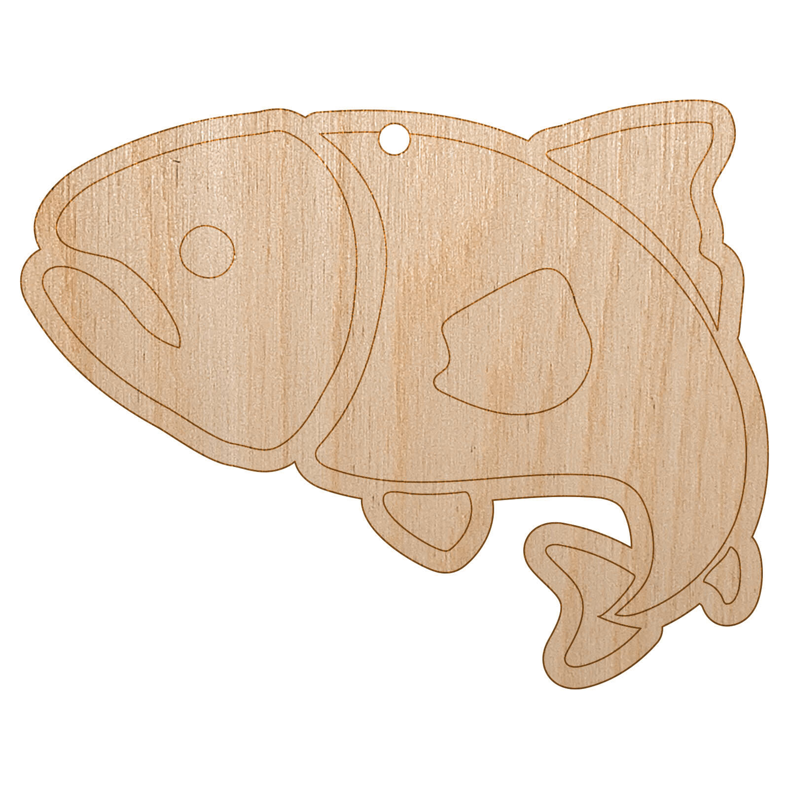 Salmon Fish Unfinished Craft Wood Holiday Christmas Tree DIY Ornament