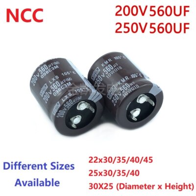 2Pcs/Lot NCC 560uF 200V 560uF 250V 200v560uF 250V560UF Snap-in PSU Capacitor