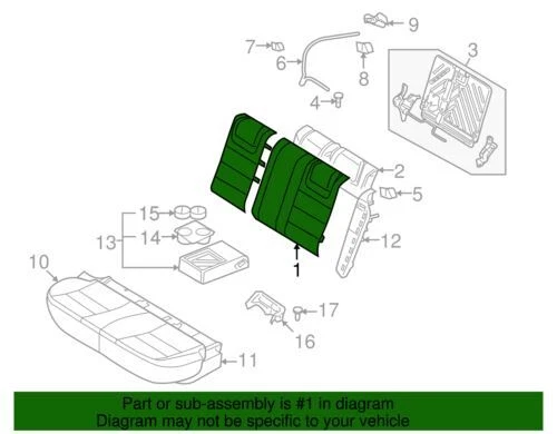 Conjunto de cubierta de asiento trasero original Ford Mercury Milan 2007-2009 6N7Z-5466600-BE Foto 2 de 2