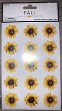 8 HL Paper Crafts Fall Themed Sunflower Sticker Sheets 2 Sheets, 30 pcs