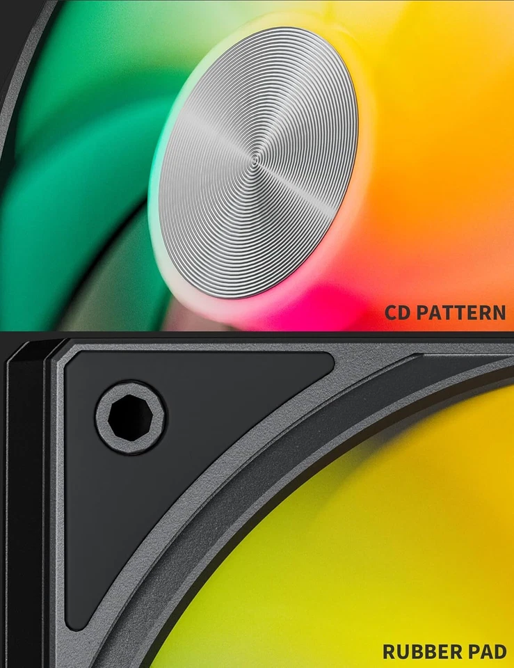 120mm Computer Case Fan ARGB PC Fan with PWM 4-Pin Interface High Performance - Image 4 of 4