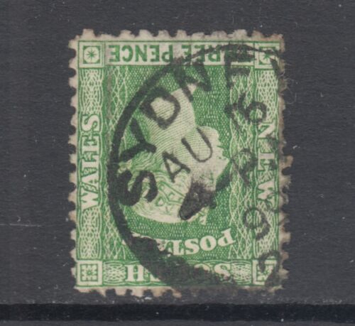 New South Wales Sc 63f, SG 226d, used. 1886 3p green QV, INVERTED WATERMARK - Afbeelding 1 van 1