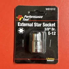 Performance Tool W81012 External Star Socket 3/8" Drive E-12