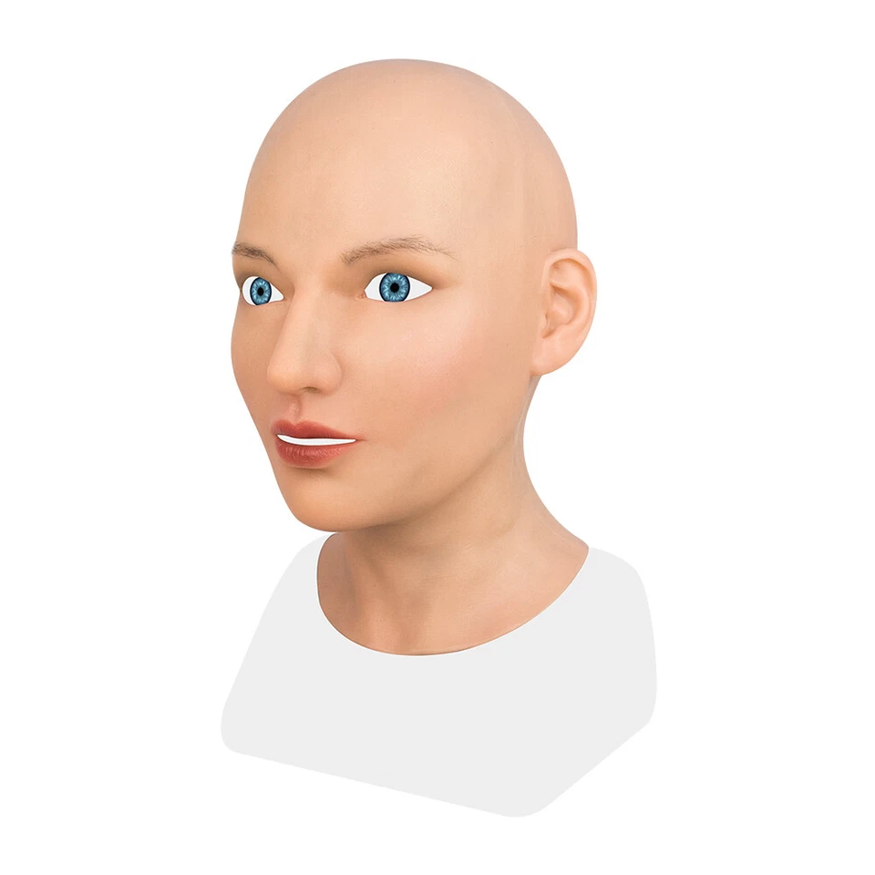 Realistic Silicone Breast Female Head Mask Face Mask Cosplay Crossdresser - Image 2 of 4