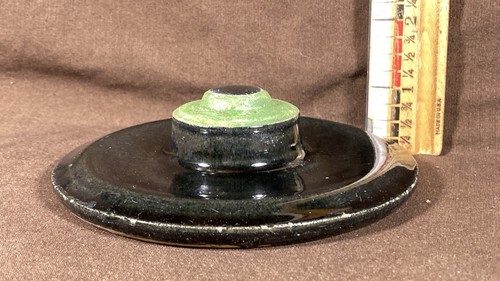 COPERCHIO VINTAGE STONEWARE ANTICO VETRO PRIMITIVO COPERCHIO CERAMICA CROCK SOLO 4 3/4" - Foto 7 di 9