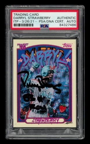 2021 Topps Project 70: # 13 Darryl Strawberry Auto PSA AUTHENTIC AUTO