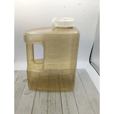 Vintage Arrow Refrigerator Pitcher Tan Clear Jug Flip Top White Lid 1 Gallon