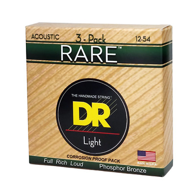DR Strings RARE Acoustic Guitar Strings: Light 12-54 (3-Pack) [RPM-12-3PK]