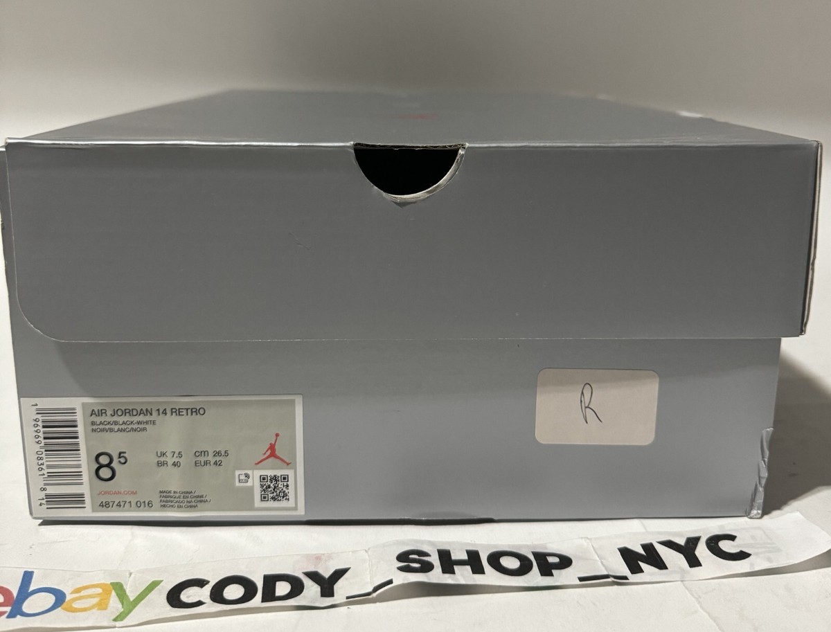 Nike Air Jordan 14 Retro Black White Men's Sizes *SHOE BOX ONLY