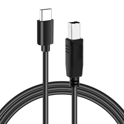 15' USB B to USB C Printer Cable for Piano DJ Controller Keyboard Printer