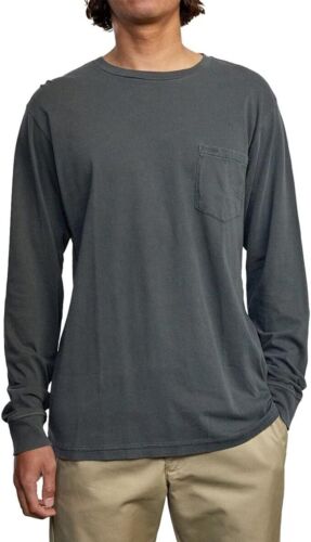 Wohnmobil Herren PTC Pigment Langarm Rundhalsausschnitt Tasche T-Shirt, Piratenschwarz - Bild 1 von 5