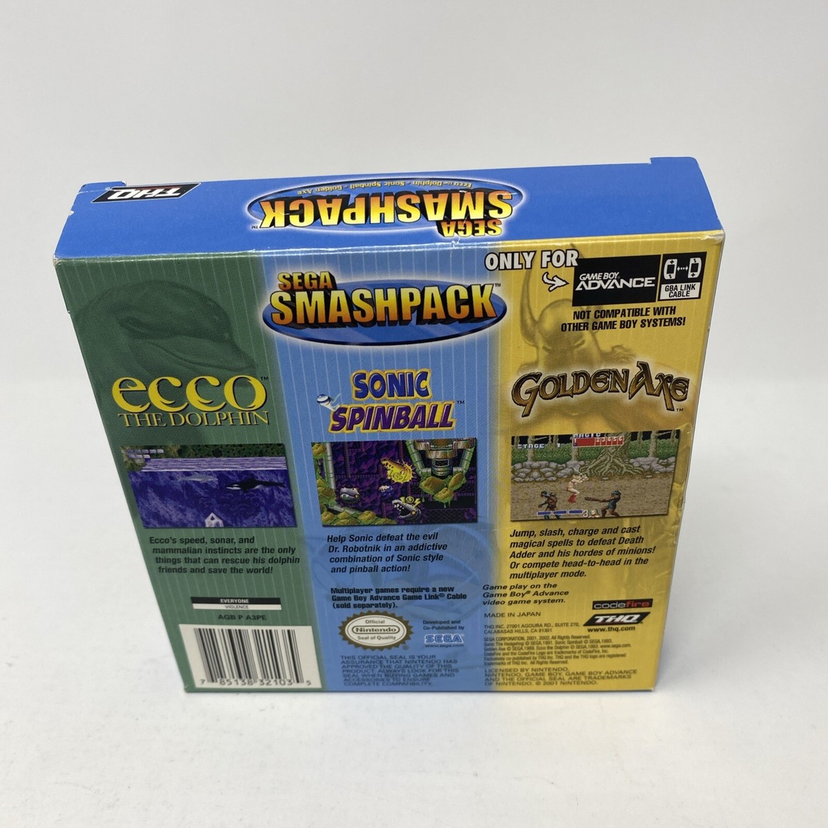 Sega Smash Pack (Nintendo Gameboy Advance) GBA with Box