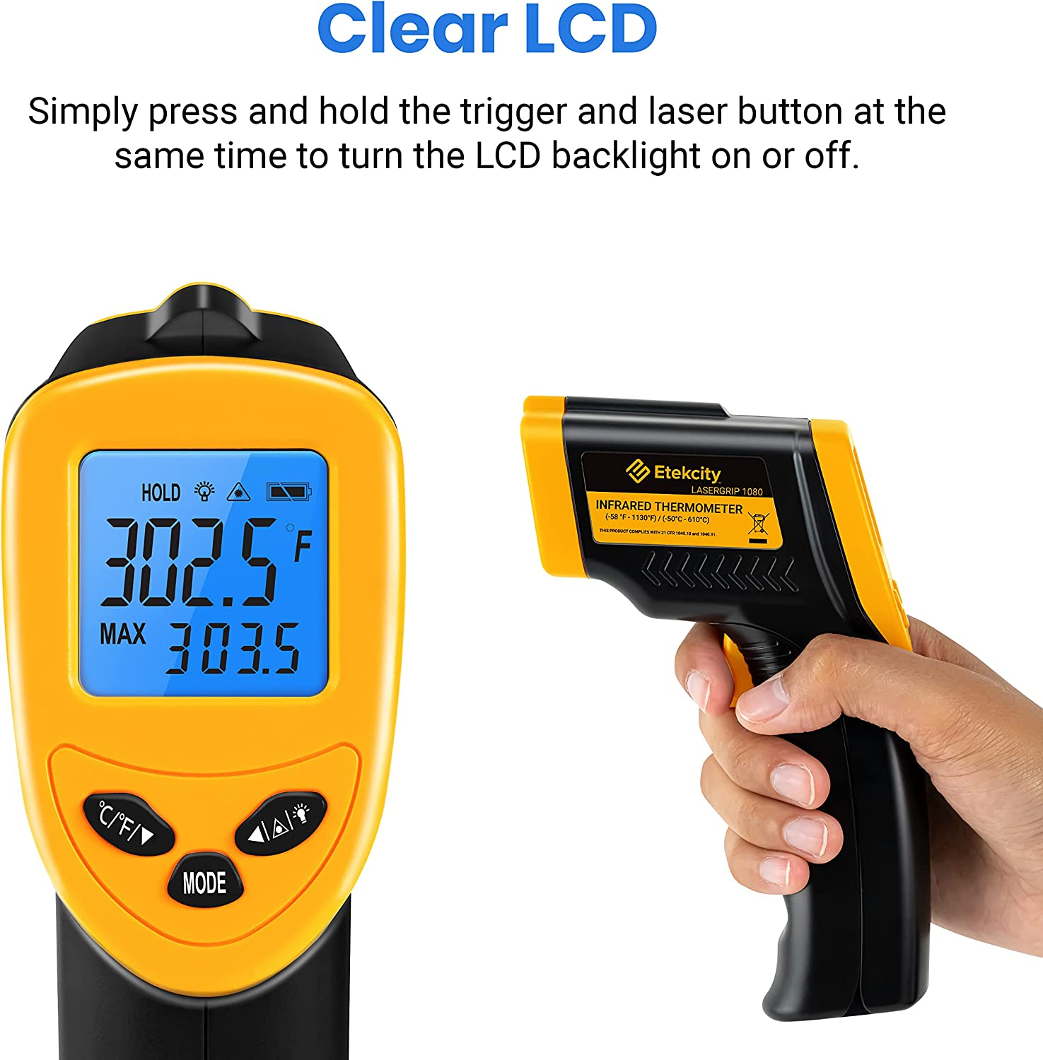 Etekcity Infrared Thermometer 1080, Heat Temperature Temp Gun for