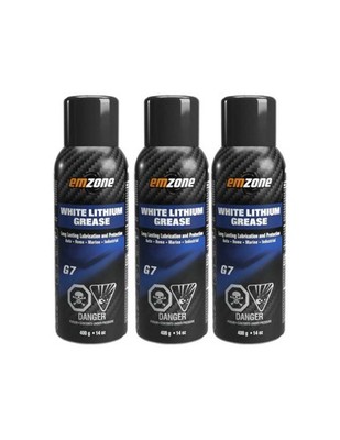 14 oz.  White Lithium Grease Spray - 3 PACK - EMZONE