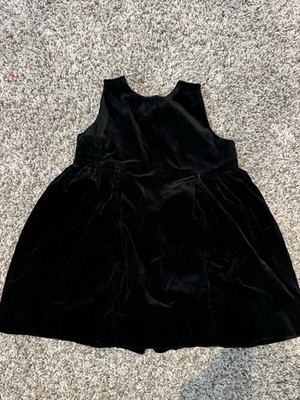 Baby Gap Classic Black Velvet Sleeveless Dress 2T Toddler Girl Button A-line